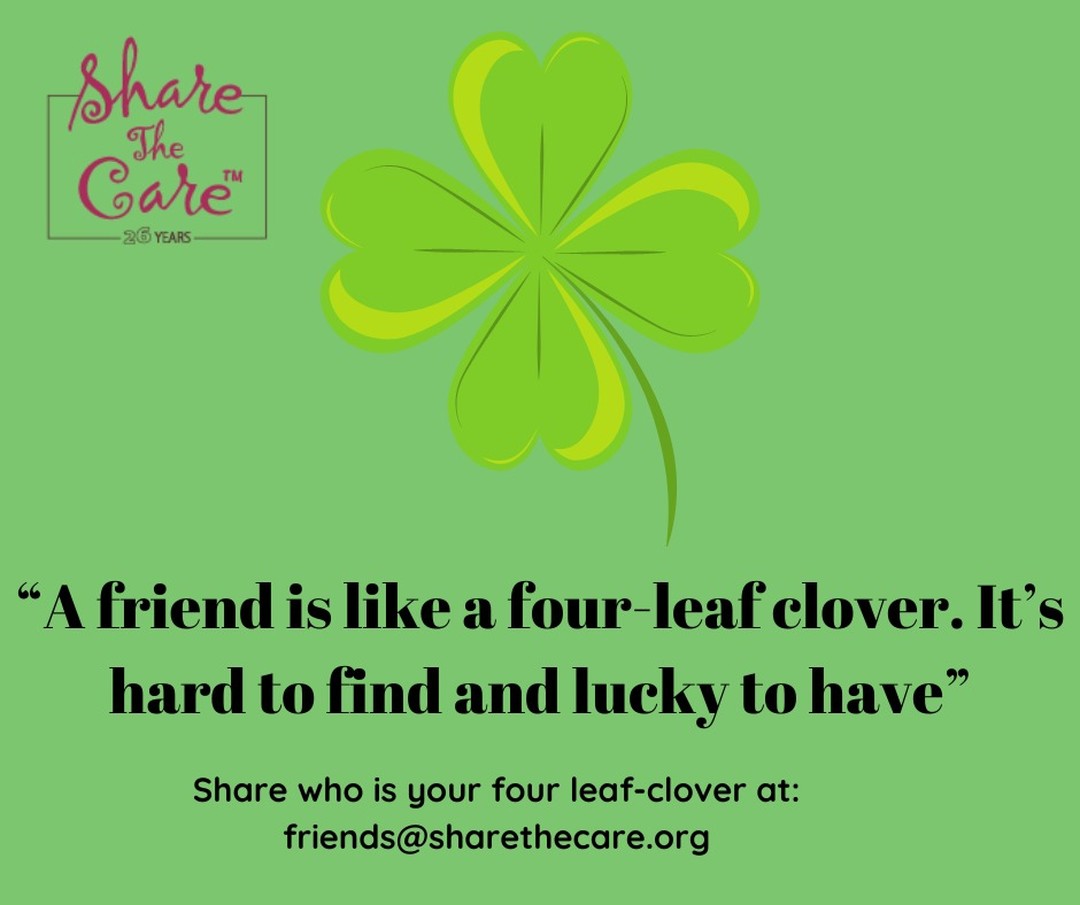 A friend is like a four leaf clover